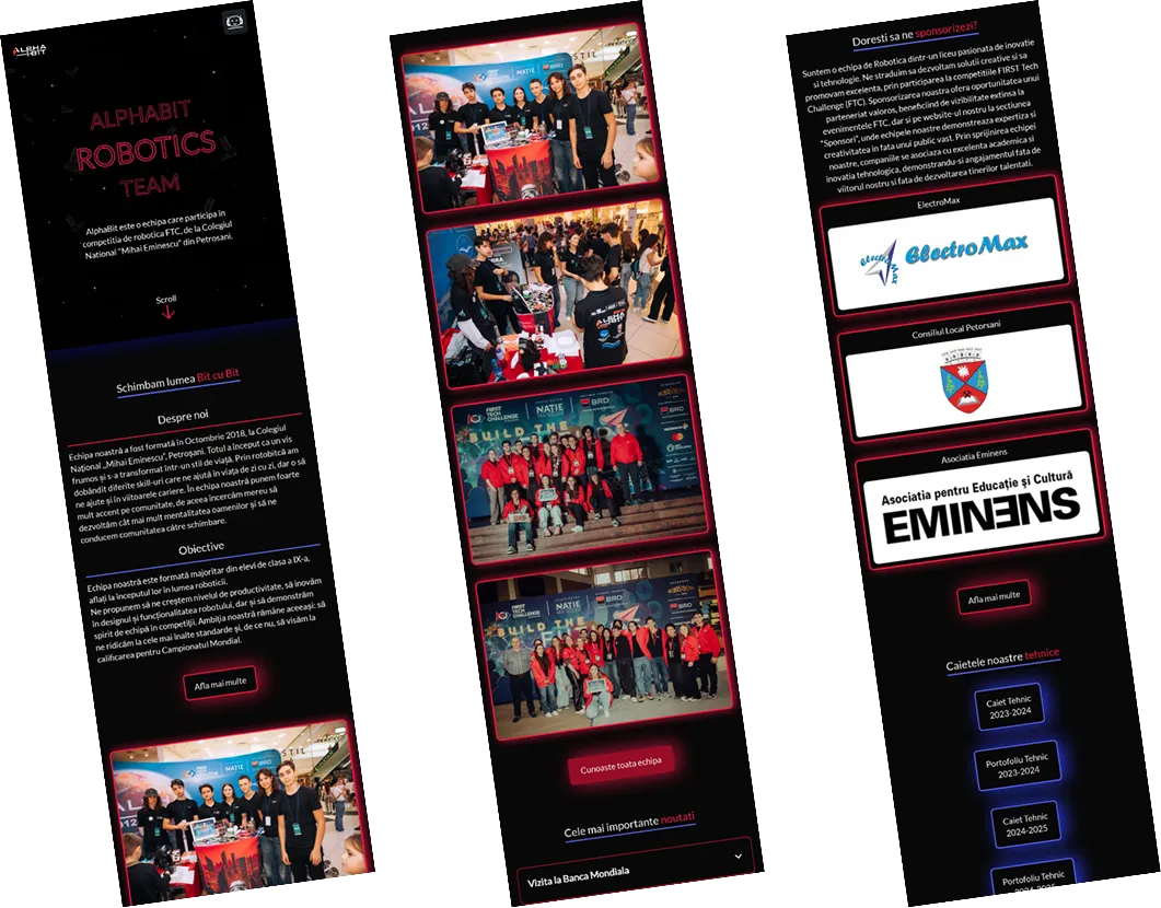Poze de pe website-ul AlphaBit - Smartphone view