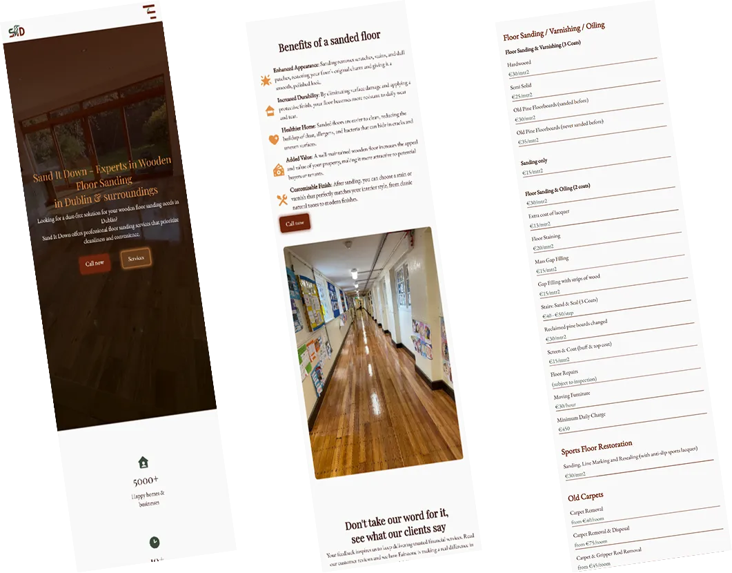 Poze de pe website-ul SandItDown - Smartphone